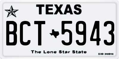 TX license plate BCT5943