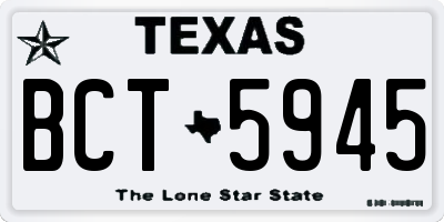 TX license plate BCT5945