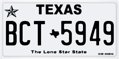 TX license plate BCT5949