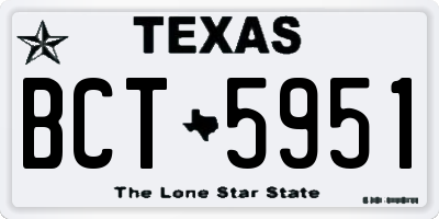 TX license plate BCT5951
