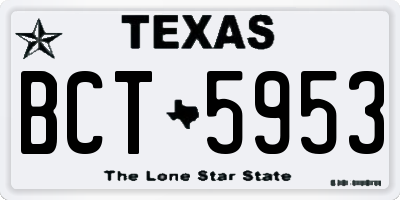 TX license plate BCT5953