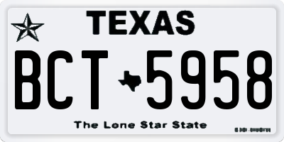 TX license plate BCT5958