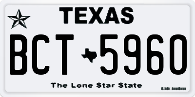 TX license plate BCT5960