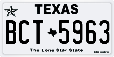 TX license plate BCT5963