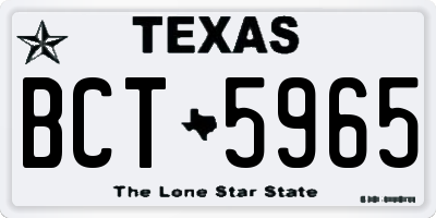 TX license plate BCT5965