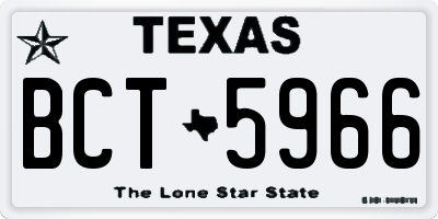 TX license plate BCT5966