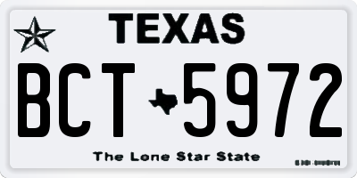 TX license plate BCT5972