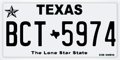 TX license plate BCT5974