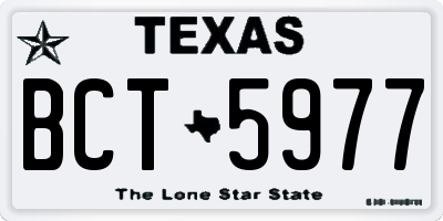 TX license plate BCT5977