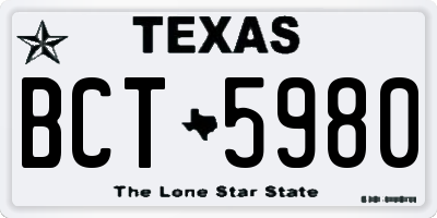 TX license plate BCT5980