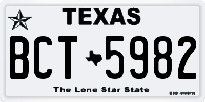 TX license plate BCT5982