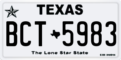 TX license plate BCT5983