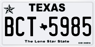 TX license plate BCT5985
