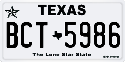 TX license plate BCT5986