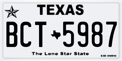 TX license plate BCT5987