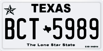 TX license plate BCT5989