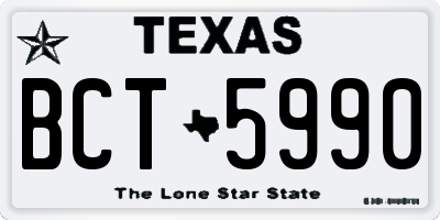 TX license plate BCT5990