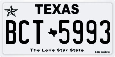 TX license plate BCT5993