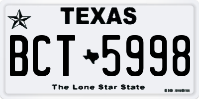 TX license plate BCT5998