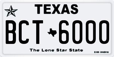 TX license plate BCT6000