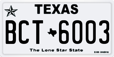 TX license plate BCT6003
