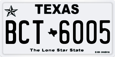 TX license plate BCT6005