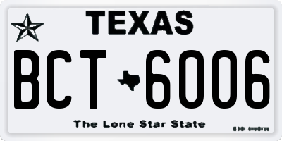 TX license plate BCT6006
