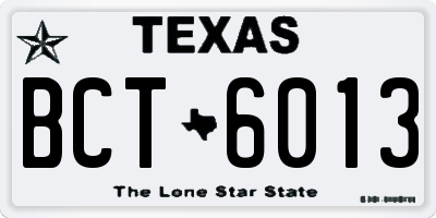 TX license plate BCT6013