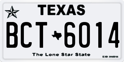 TX license plate BCT6014