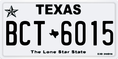 TX license plate BCT6015