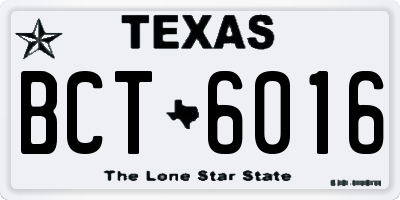TX license plate BCT6016