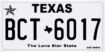 TX license plate BCT6017