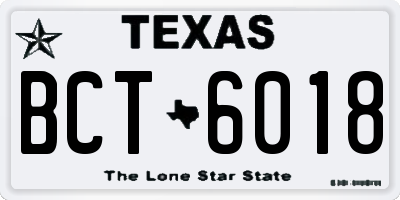 TX license plate BCT6018