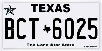 TX license plate BCT6025