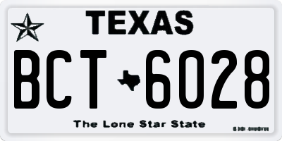 TX license plate BCT6028
