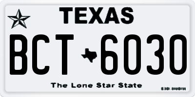 TX license plate BCT6030