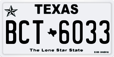TX license plate BCT6033
