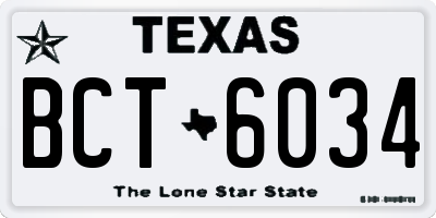 TX license plate BCT6034