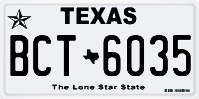 TX license plate BCT6035