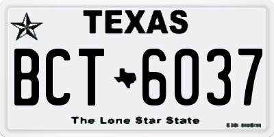 TX license plate BCT6037