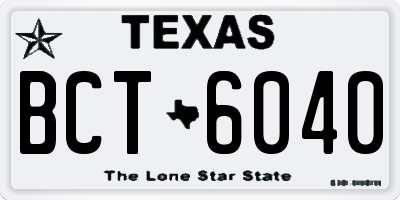 TX license plate BCT6040
