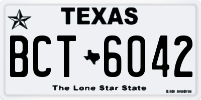 TX license plate BCT6042