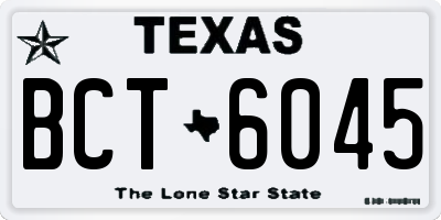 TX license plate BCT6045