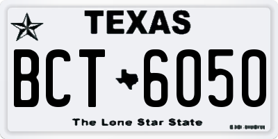 TX license plate BCT6050