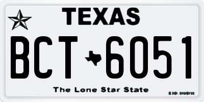 TX license plate BCT6051