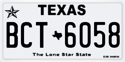 TX license plate BCT6058