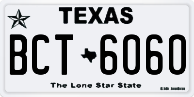 TX license plate BCT6060