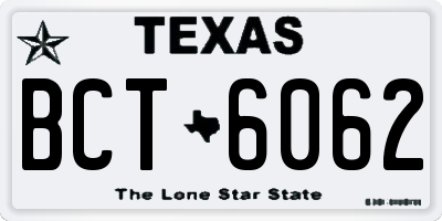 TX license plate BCT6062