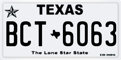 TX license plate BCT6063