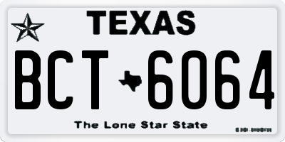 TX license plate BCT6064